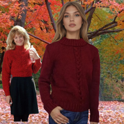 Cable Knit Red Sweater – Cropped Jumper Inspired by Meg Ryan Fall Style Cable Knit Red Sweater – Cropped Jumper Inspired by Meg Ryan Fall Style